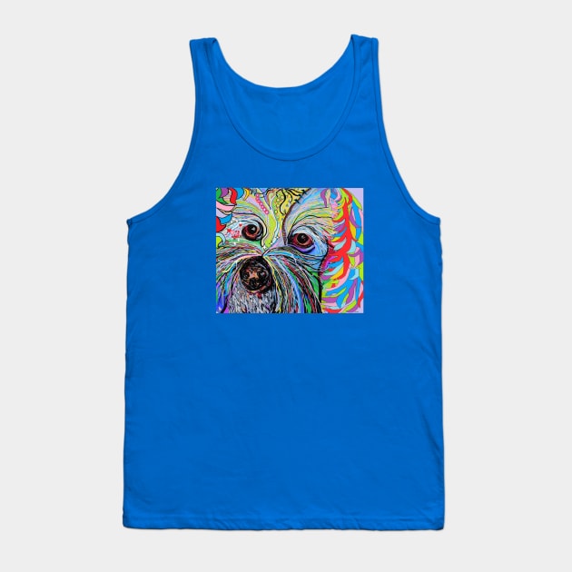 Colorful Cavapoo Tank Top by EloiseART